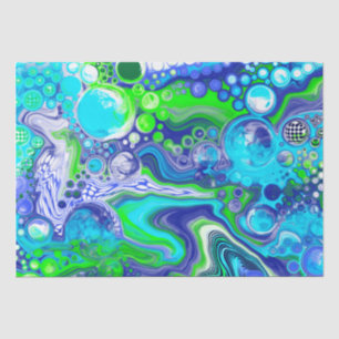 Papel De Seda Azul-verde-mármore rola o aniversário ou o chá de
