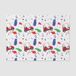 Papel De Seda Azul Vermelho e Golfe Verde