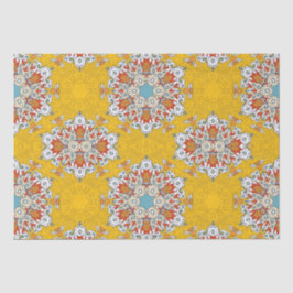 Papel De Seda Azulejo Amarelo árabe Boho Elegante geométrico mar