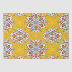 Papel De Seda Azulejo Amarelo árabe Boho Elegante geométrico mar
