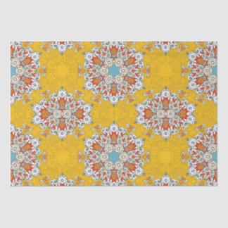 Papel De Seda Azulejo Amarelo árabe Boho Elegante geométrico mar