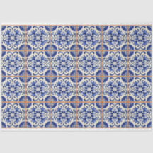 azulejo azul com caldo de laranja