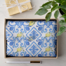 Azulejo Azul Limão Amarelo 