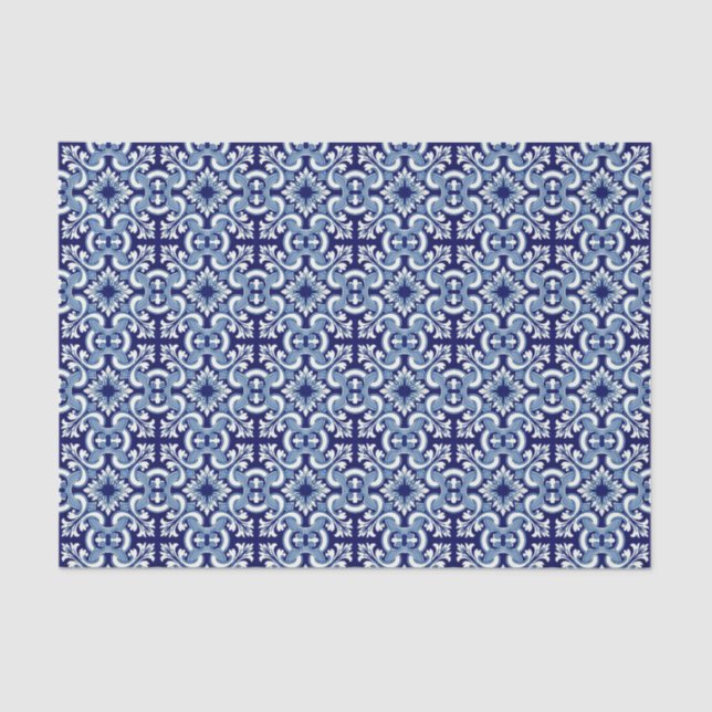 Papel De Seda Azulejo azul português (Frente )