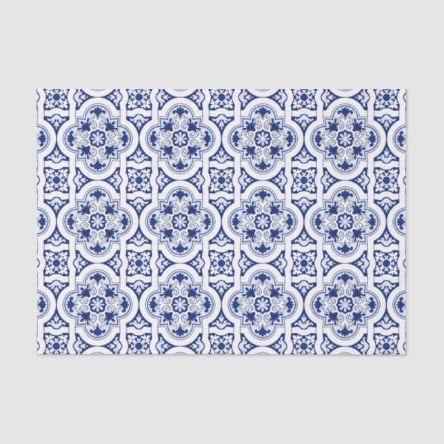 Papel De Seda Azulejo azul português (Frente )