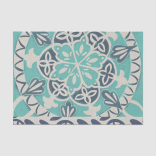 Papel De Seda Azulejo Batik Azul I