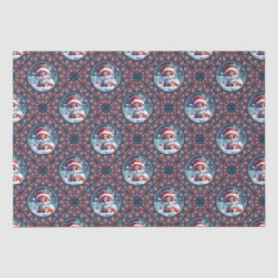 Papel De Seda Azulejo de Dot Mandala de Fox de Natal Kawaii