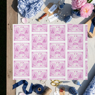 Papel De Seda Azulejo de Salgueiro em estilo Chinoiserie de porc