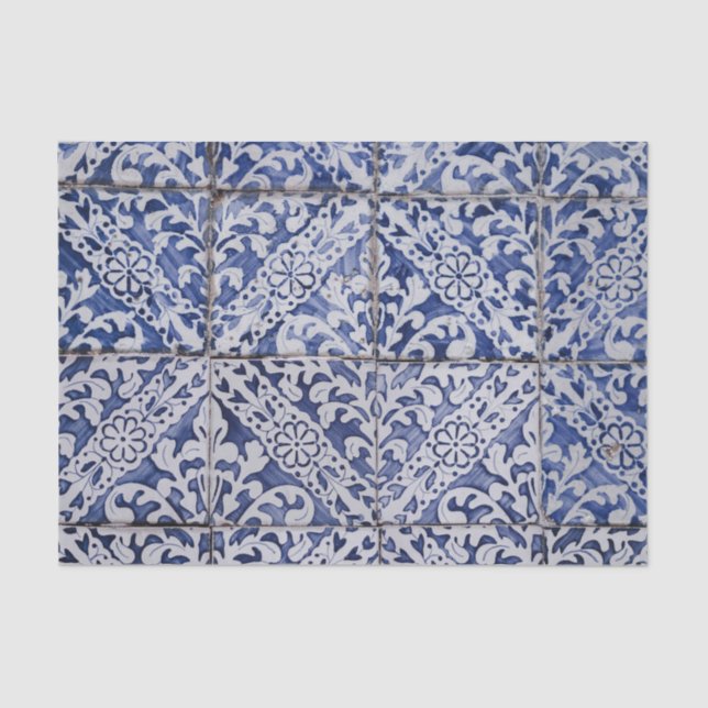 Papel De Seda Azulejo espanhol marroquino Texure Vintage (Frente )