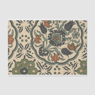 Papel De Seda Azulejo Floral Decorativo