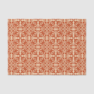 Papel De Seda Azulejo marroquino - laranja e pêssego corais