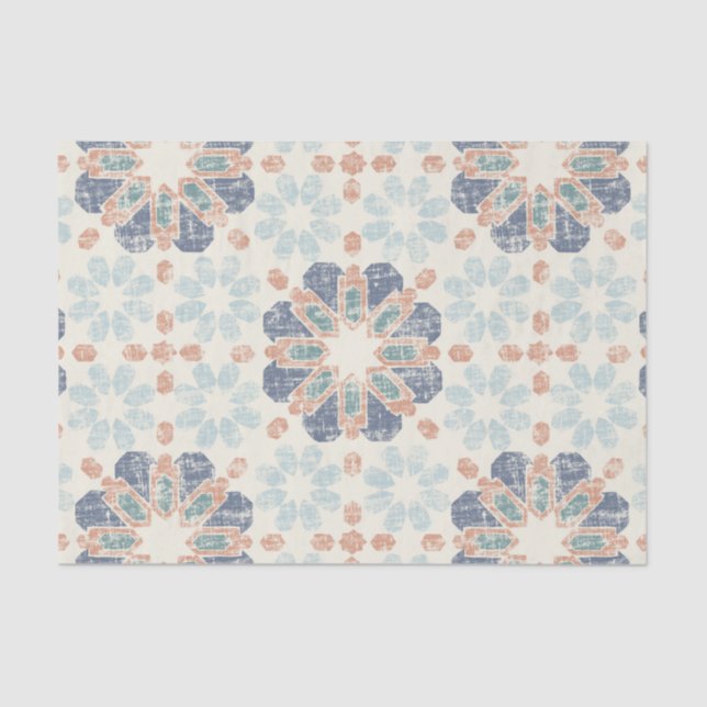 Papel De Seda Azulejo marroquino - Periwinkle (Frente )