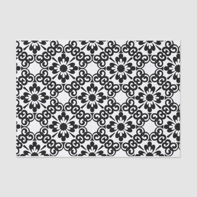PAPEL DE SEDA AZULEJO PRETO E BRANCO MODERNO DE FARMHOUSE (Frente )