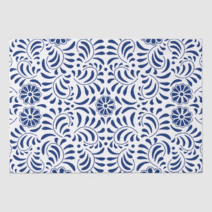 Papel De Seda Azulejo Talavera Azul Estilo Espanhol Festa