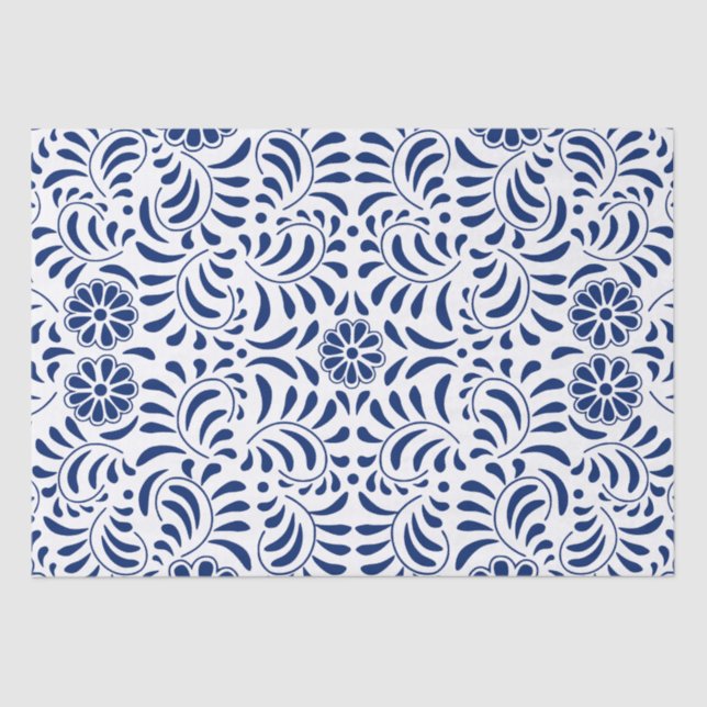 Papel De Seda Azulejo Talavera Estilo Espanhol Fiesta (Frente )