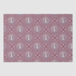 Papel De Seda Azulejo Whimy Pink Snowman Mandala Geo Diamond
