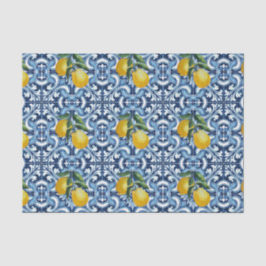 Papel De Seda Azulejos azuis e limões Amalfi Positano