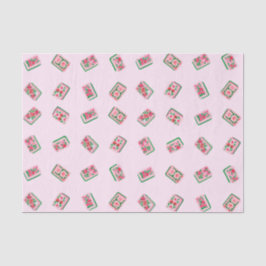 Papel De Seda Azulejos de Mahjong Rosa Menina Floral