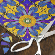 Azulejos de mosaicos de flores azuis - Artesanato 