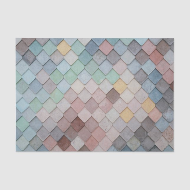 Papel De Seda Azulejos de pedra do falso do olhar das escalas (Frente )