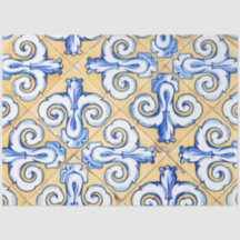 Azulejos Espanhóis - Azulejo Azul, Amarelo e Branc