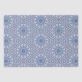 Papel De Seda Azulejos marroquinos, azulejo azul, Impressão All-