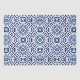 Papel De Seda Azulejos marroquinos, azulejo azul, Impressão All-