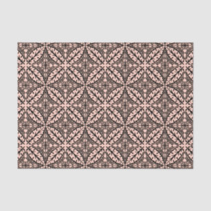 Papel De Seda Azulejos marroquinos - cor-de-rosa-pêssego e preto