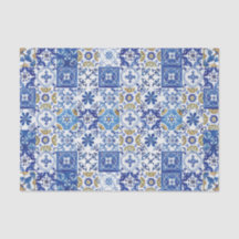 Azulejos Mosaicos do Mediterrâneo Artesanato Azul