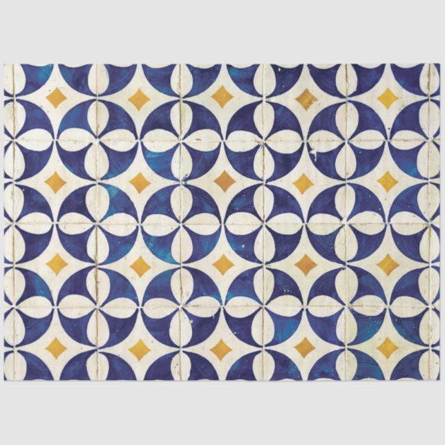 Papel De Seda Azulejos Portugueses - Azulejo Pattern Design (Frente )