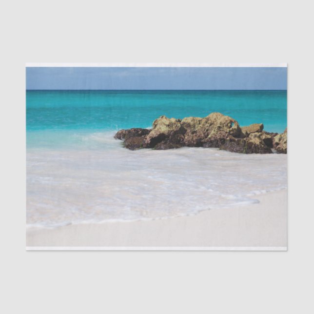 Papel De Seda Azure Ocean Sandy Beach Photo (Frente )