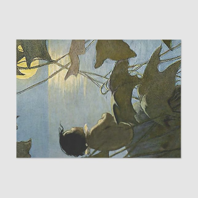 Papel De Seda "Baby and the Moon", por Jessie Willcox Smith (Frente )