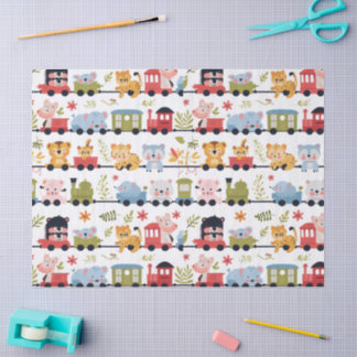 Papel De Seda Baby Animal Train