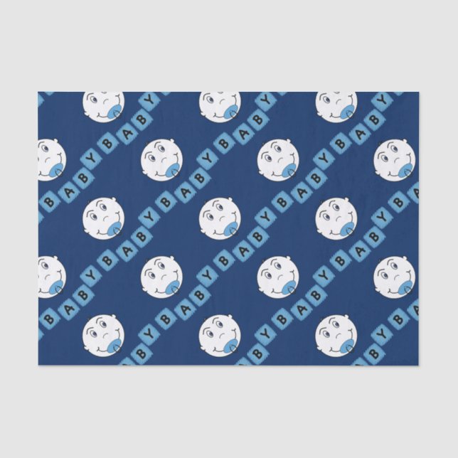 Papel De Seda Baby Boy com Binky (Frente )