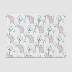 Papel De Seda Baby Boy Elephants