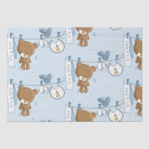 Papel De Seda Baby Boy Teddy Bear