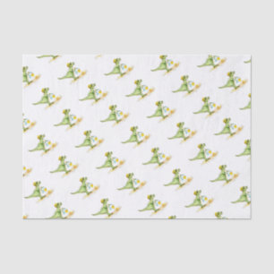 Papel De Seda Baby Dinosaur T-Rex na praia