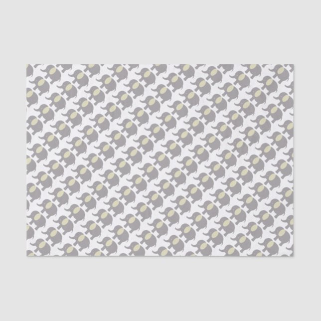 Papel De Seda Baby elephant light gray and yellow (Frente )