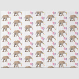 Papel De Seda Baby Elephant pink & violet balloon Tissue Paper