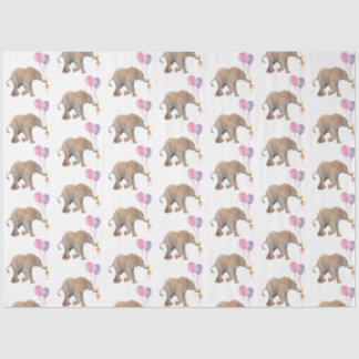 Papel De Seda Baby Elephant pink & violet balloon Tissue Paper