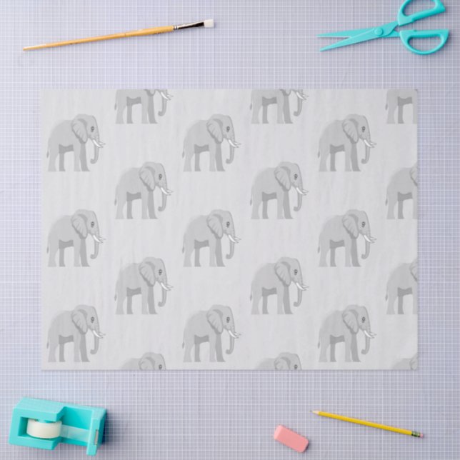 Papel De Seda Baby Elephant & Sunset Lake Whimsical Tissue Paper (Arte )