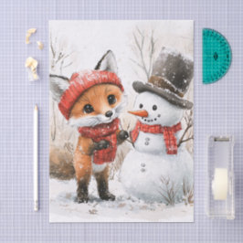 Papel De Seda Baby Fox e Snowman