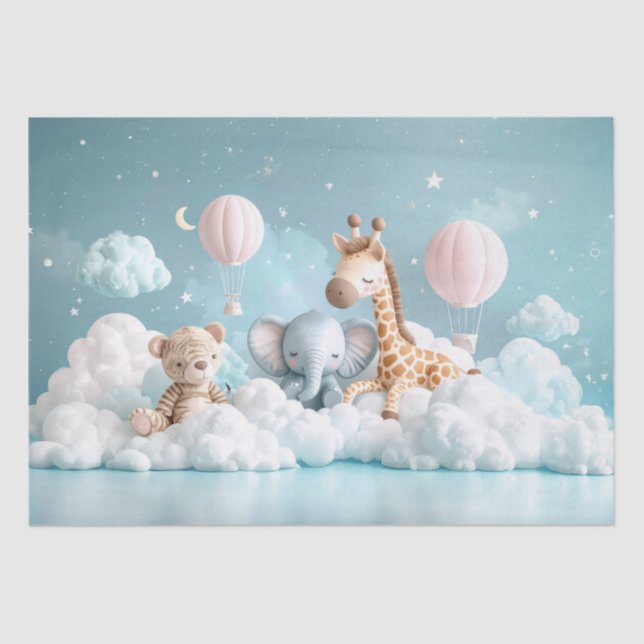 Papel De Seda Baby Giraffe com todos os seus amigos (Frente )
