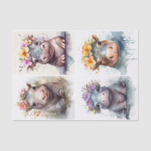 Papel De Seda Baby Hippos