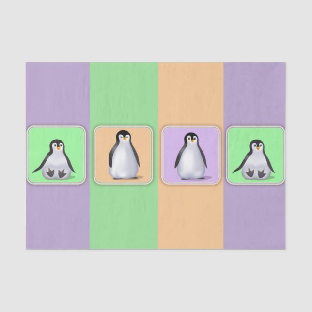 Papel De Seda Baby Penguins (Frente )