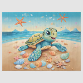 Papel De Seda Baby Sea Turtle Adventure