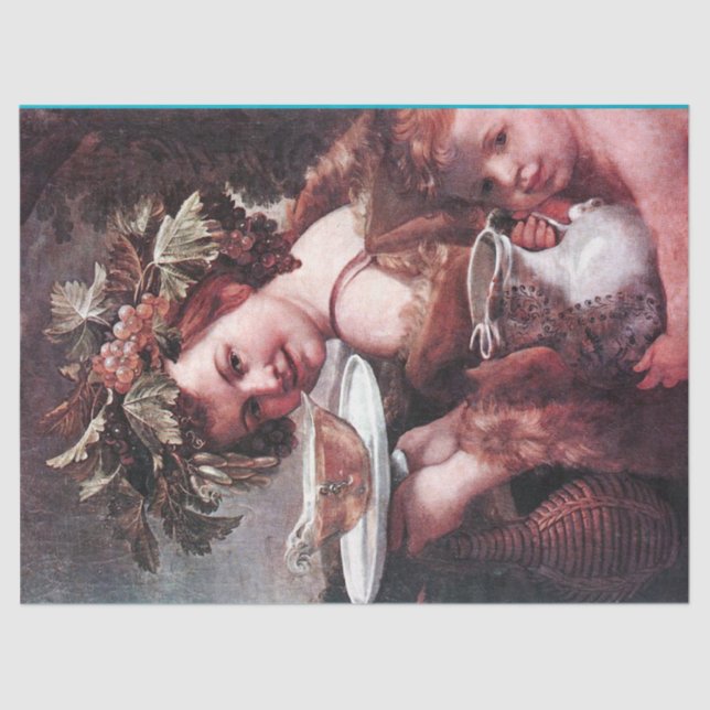 PAPEL DE SEDA BACCHUS, UVAS E VINHO BRANCO (Frente )