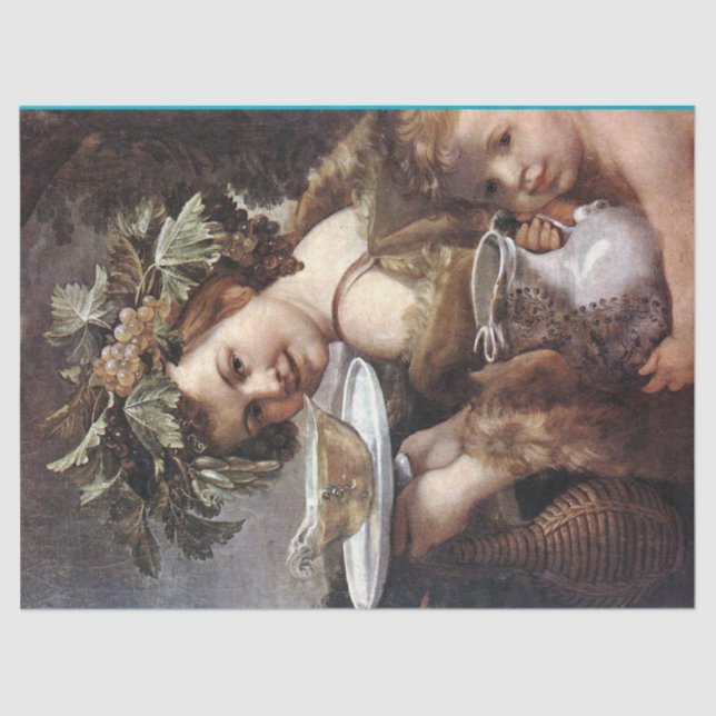 PAPEL DE SEDA BACCHUS, UVAS E VINHO BRANCO (Frente )