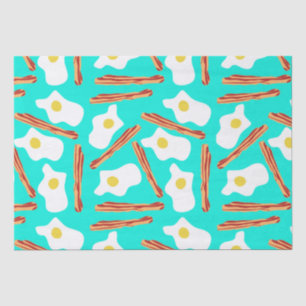 Papel De Seda Bacon em Teal e Ovos