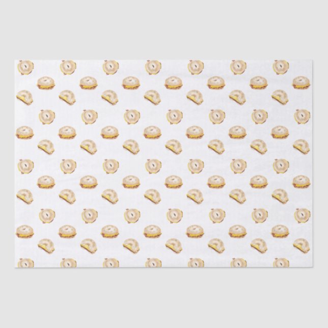 Papel De Seda Bacon Ovo e Queijo Bagel Sanduíche NYC (Frente )